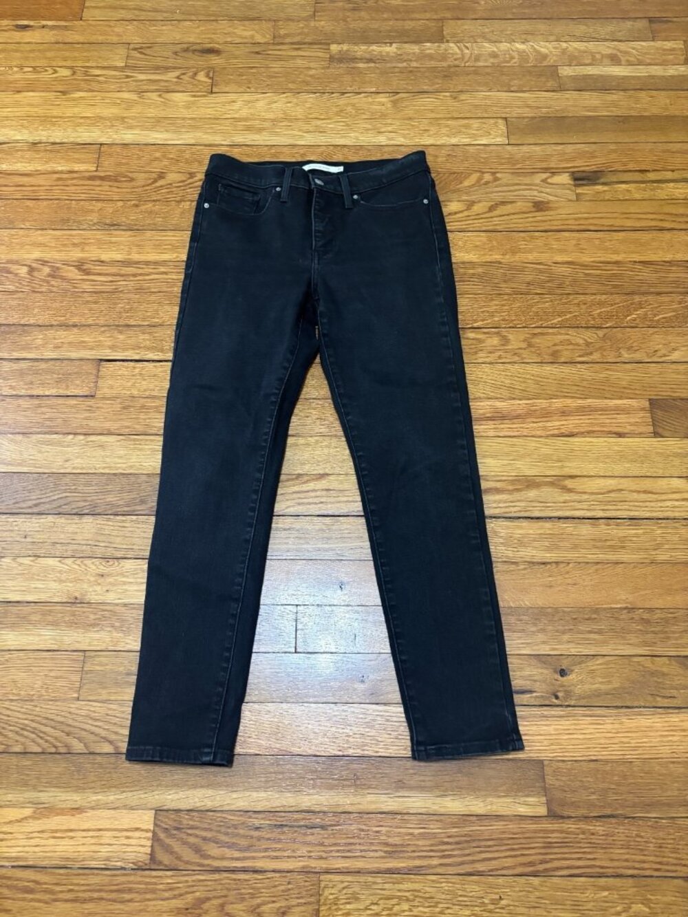 Levi’s 311 Shaping Skinny Jeans Sz 27 27x25 Black Dark Wash Stretch Denim Pants